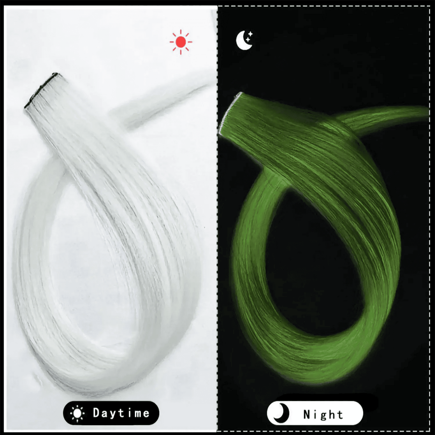  Luminescent In The Dark Clip In Hair Extensions -  ToylandEU™