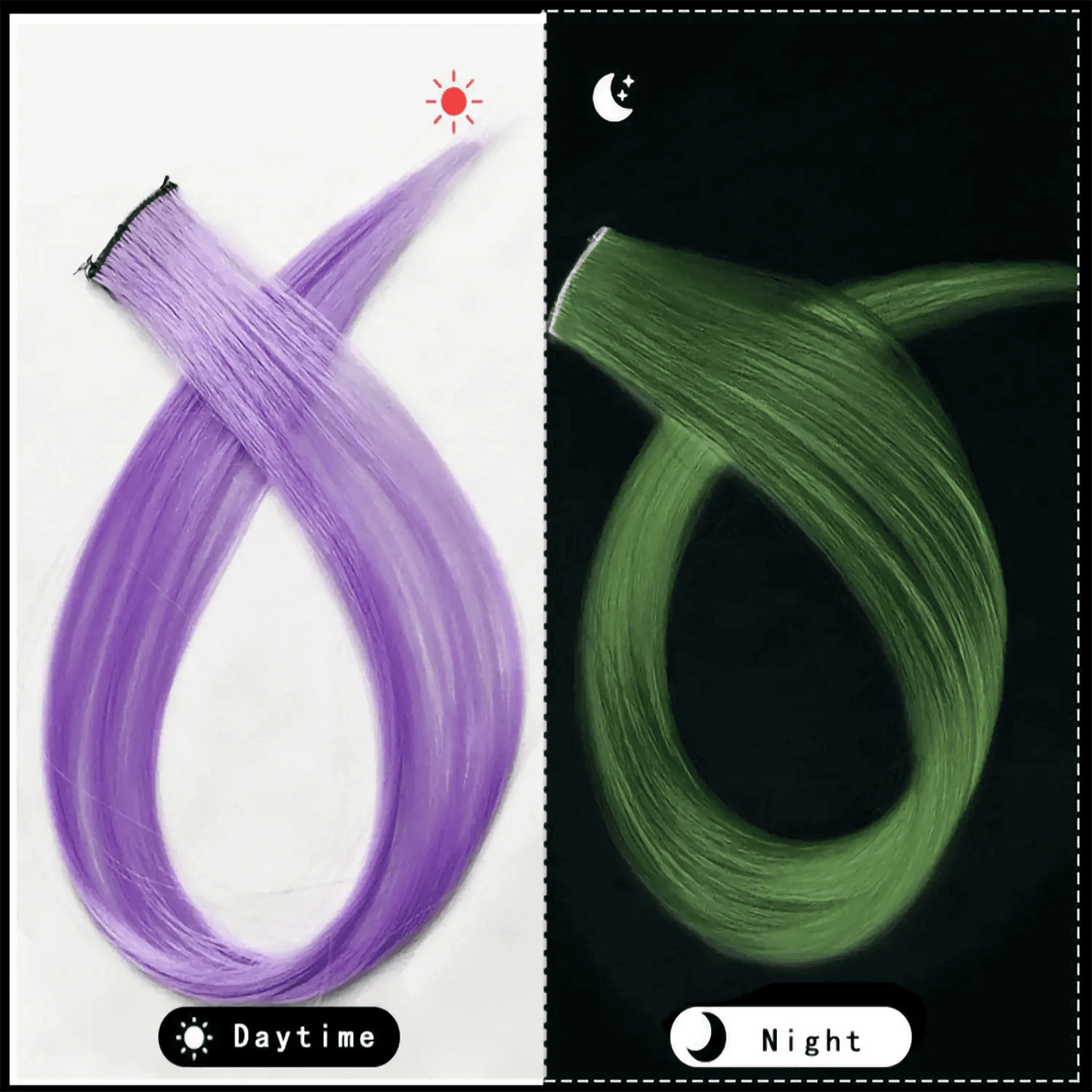  Luminescent In The Dark Clip In Hair Extensions -  ToylandEU™