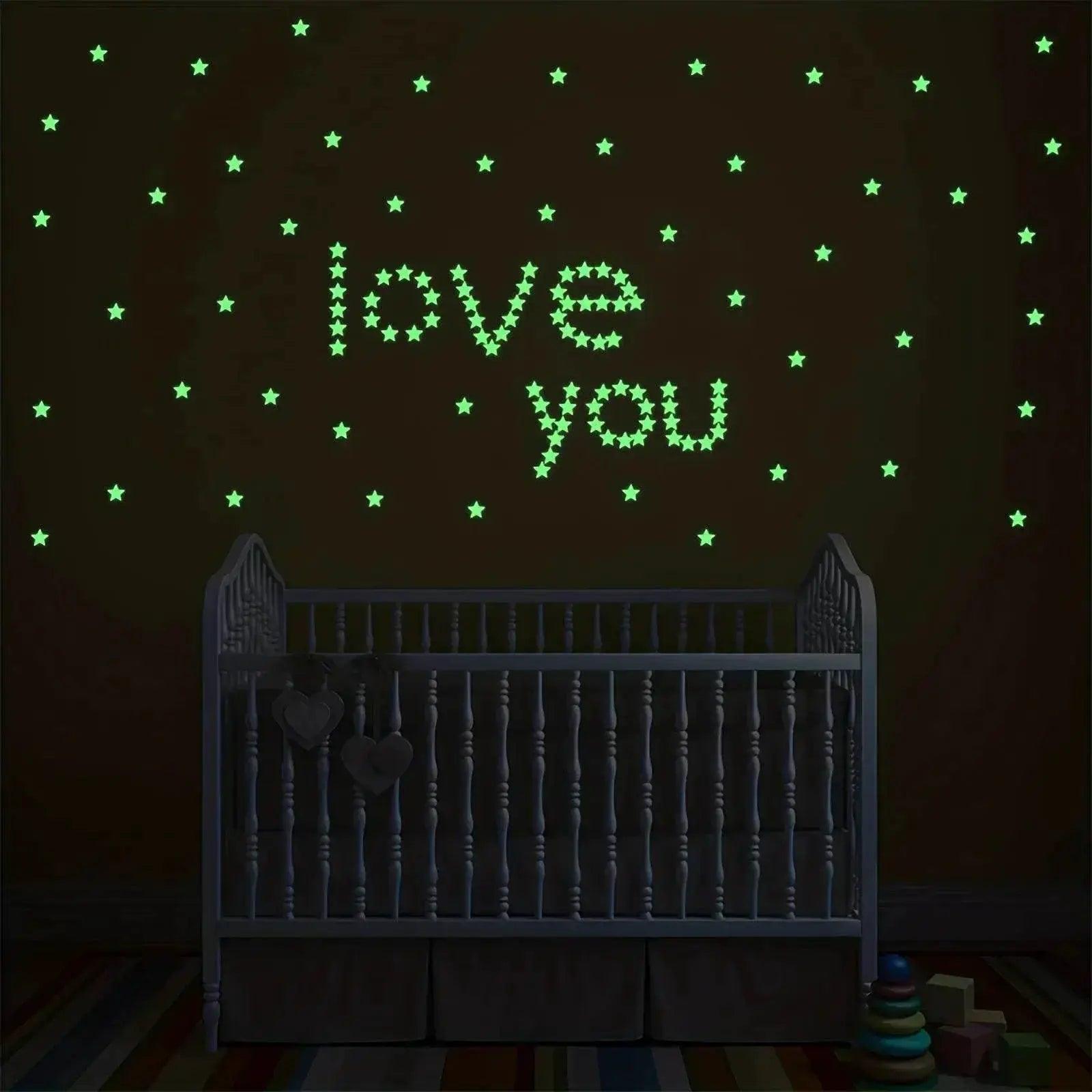  Luminous 3D Stars Moon Wall Stickers Toyland EU -  ToylandEU™
