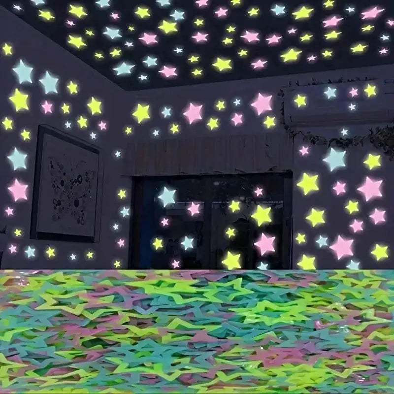  Luminous 3D Stars Moon Wall Stickers Toyland EU -  ToylandEU™