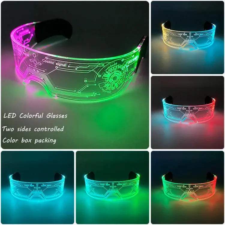  Luminous Cyberpunk Glasses LED 7 Colors Modes -  ToylandEU™
