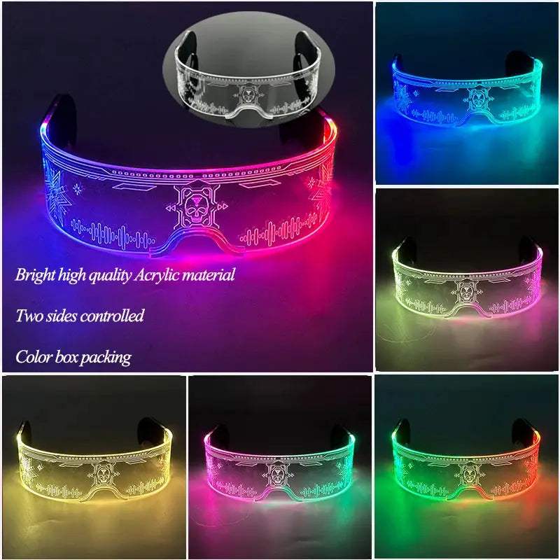 Luminous Cyberpunk Glasses LED 7 Colors Modes -  ToylandEU™