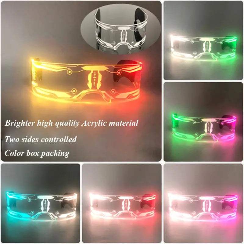  Luminous Cyberpunk Glasses LED 7 Colors Modes -  ToylandEU™