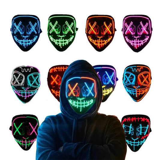 Luminous Face Mask LED Purge Glow Neon Light Up Cosplay - ToylandEU