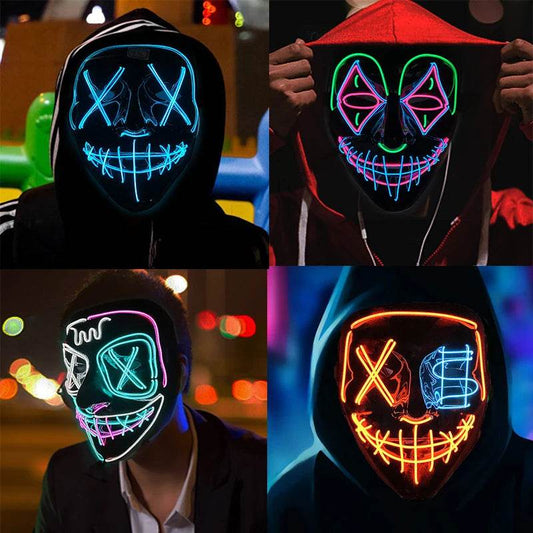 Luminous Face Mask LED Purge Glow Neon Light Up Cosplay - ToylandEU