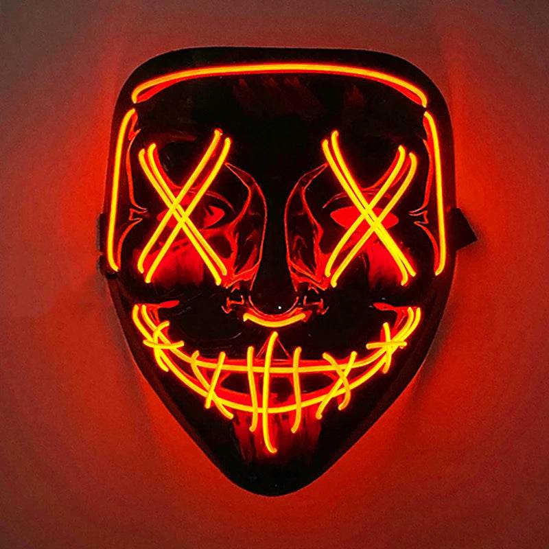 Luminous Face Mask LED Purge Glow Neon Light Up Cosplay - ToylandEU