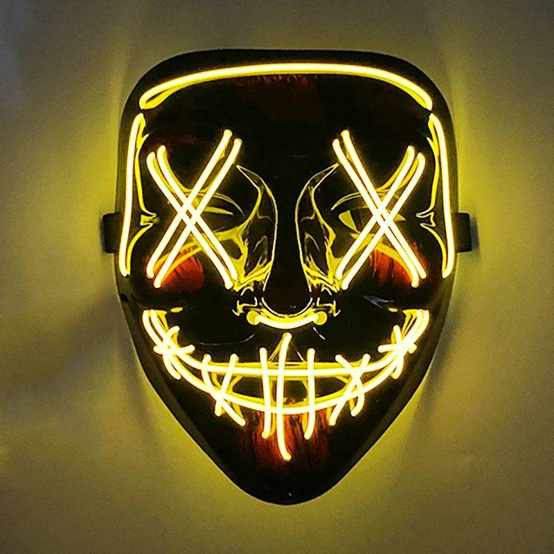 Luminous Face Mask LED Purge Glow Neon Light Up Cosplay - ToylandEU