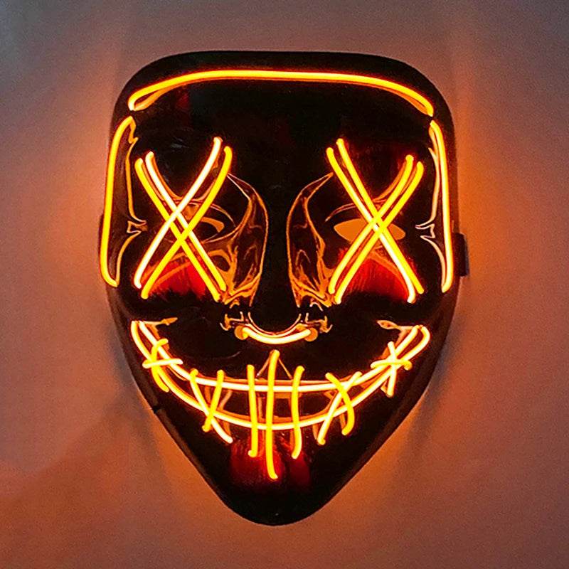 Luminous Face Mask LED Purge Glow Neon Light Up Cosplay - ToylandEU