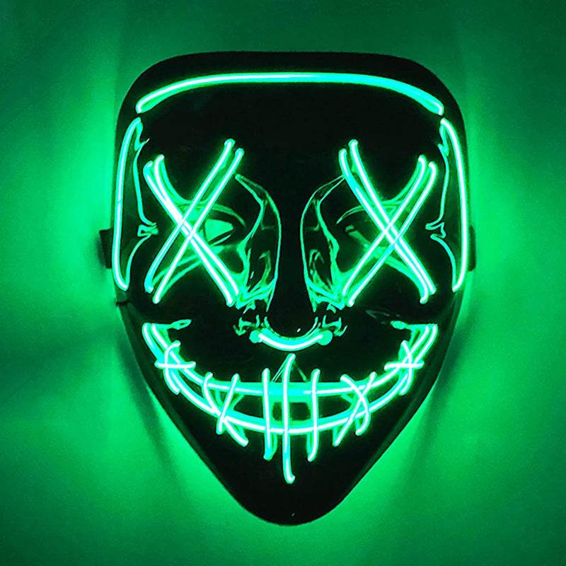 Luminous Face Mask LED Purge Glow Neon Light Up Cosplay - ToylandEU
