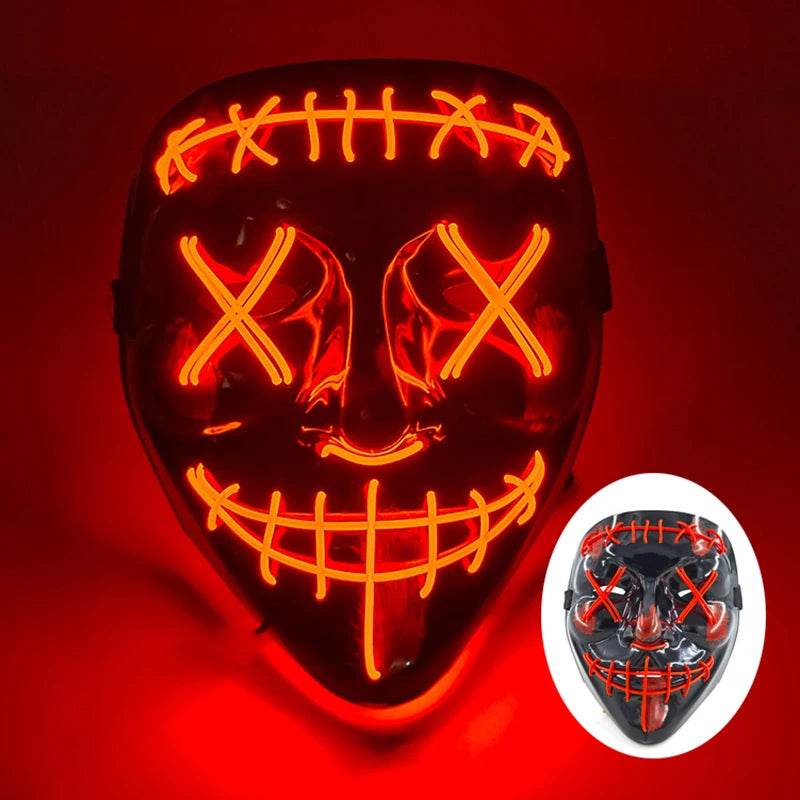Luminous Face Mask LED Purge Glow Neon Light Up Cosplay - ToylandEU