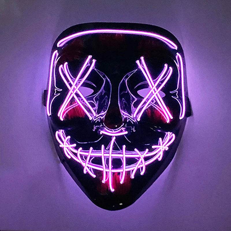 Luminous Face Mask LED Purge Glow Neon Light Up Cosplay - ToylandEU