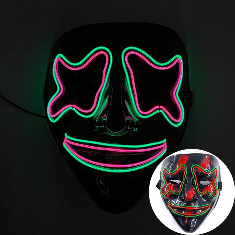 Luminous Face Mask LED Purge Glow Neon Light Up Cosplay - ToylandEU