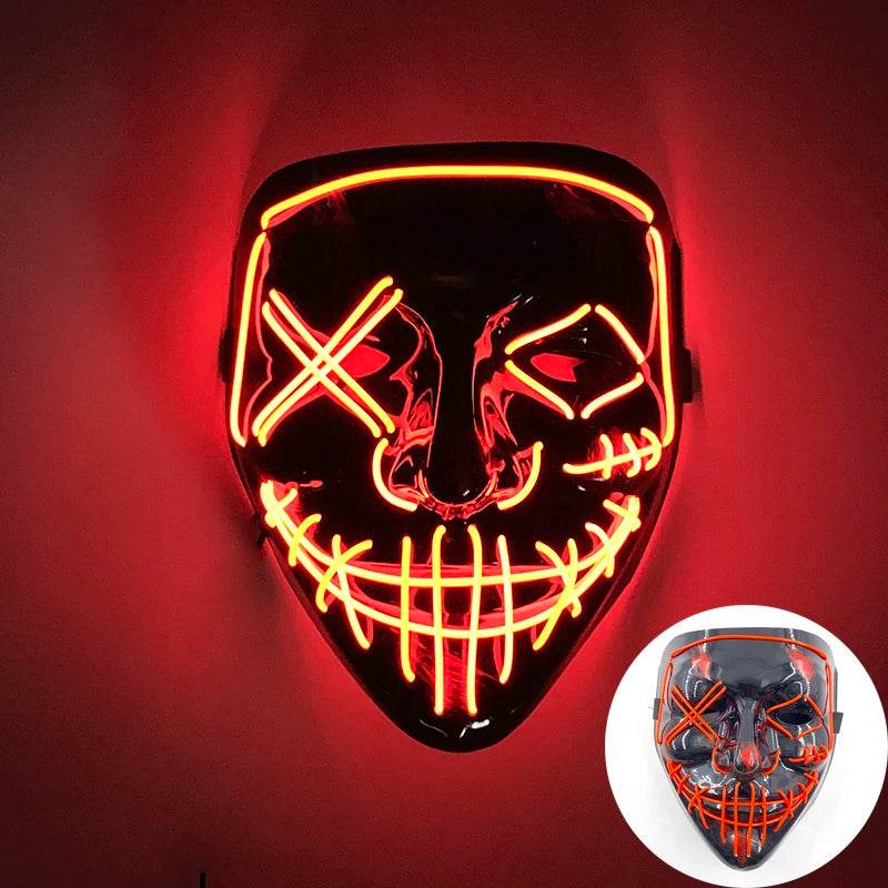 Luminous Face Mask LED Purge Glow Neon Light Up Cosplay - ToylandEU