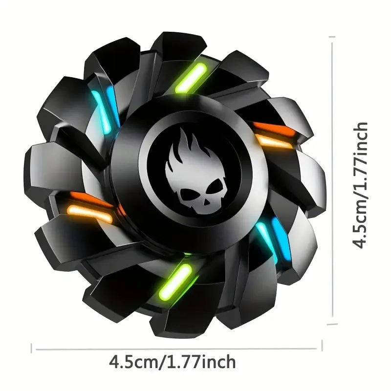 Luminous Fidget Spinner Rainbow Light Glow Effect Metal Construction For Teens And Adults - ToylandEU
