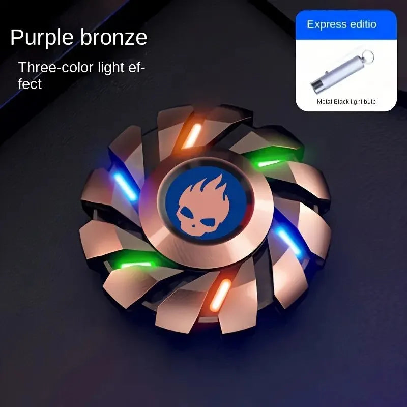 Luminous Fidget Spinner Rainbow Light Glow Effect Metal Construction For Teens And Adults - ToylandEU