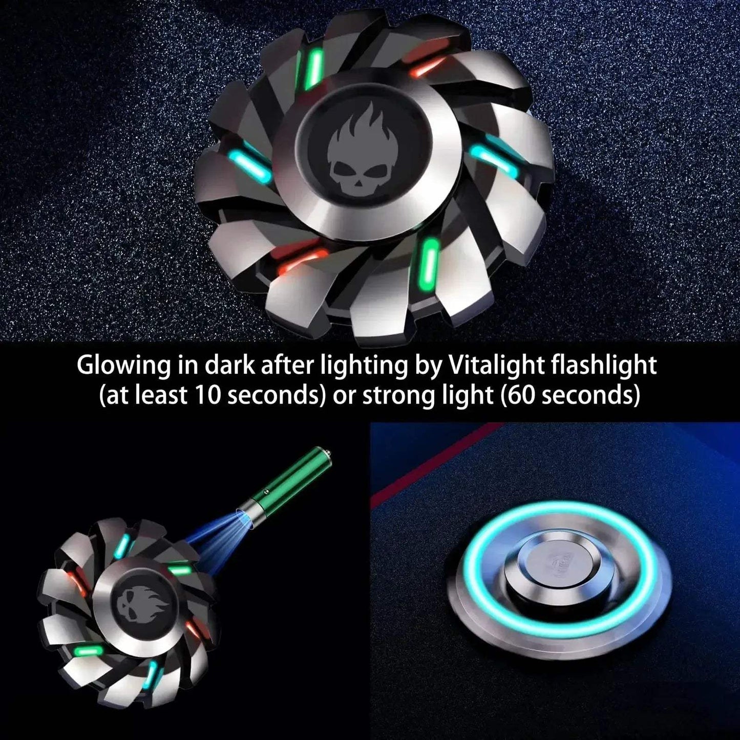 Luminous Metal Fingertip Fidget Spinner EDC Toy Rainbow - ToylandEU