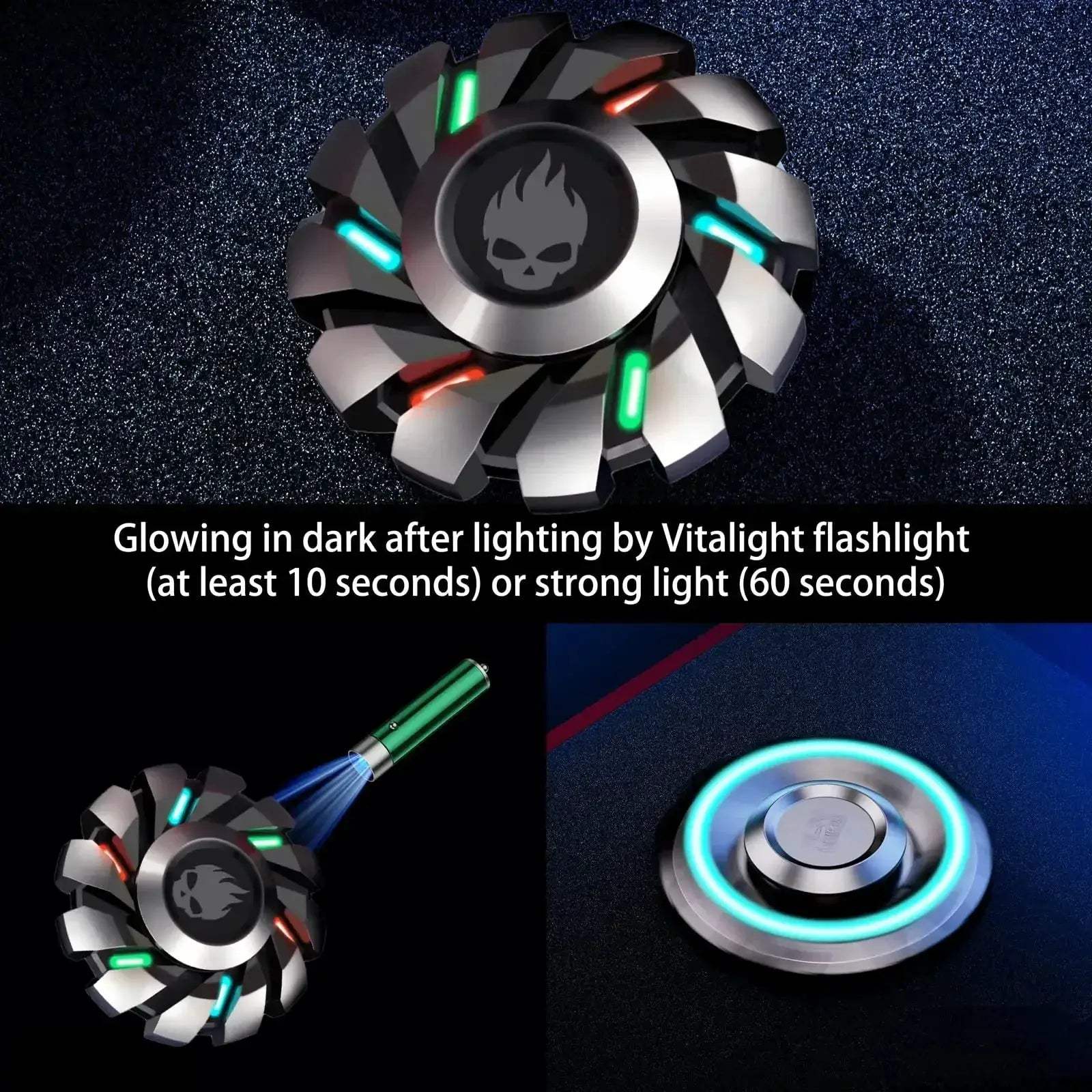 Luminous Metal Fingertip Fidget Spinner EDC Toy Rainbow - ToylandEU