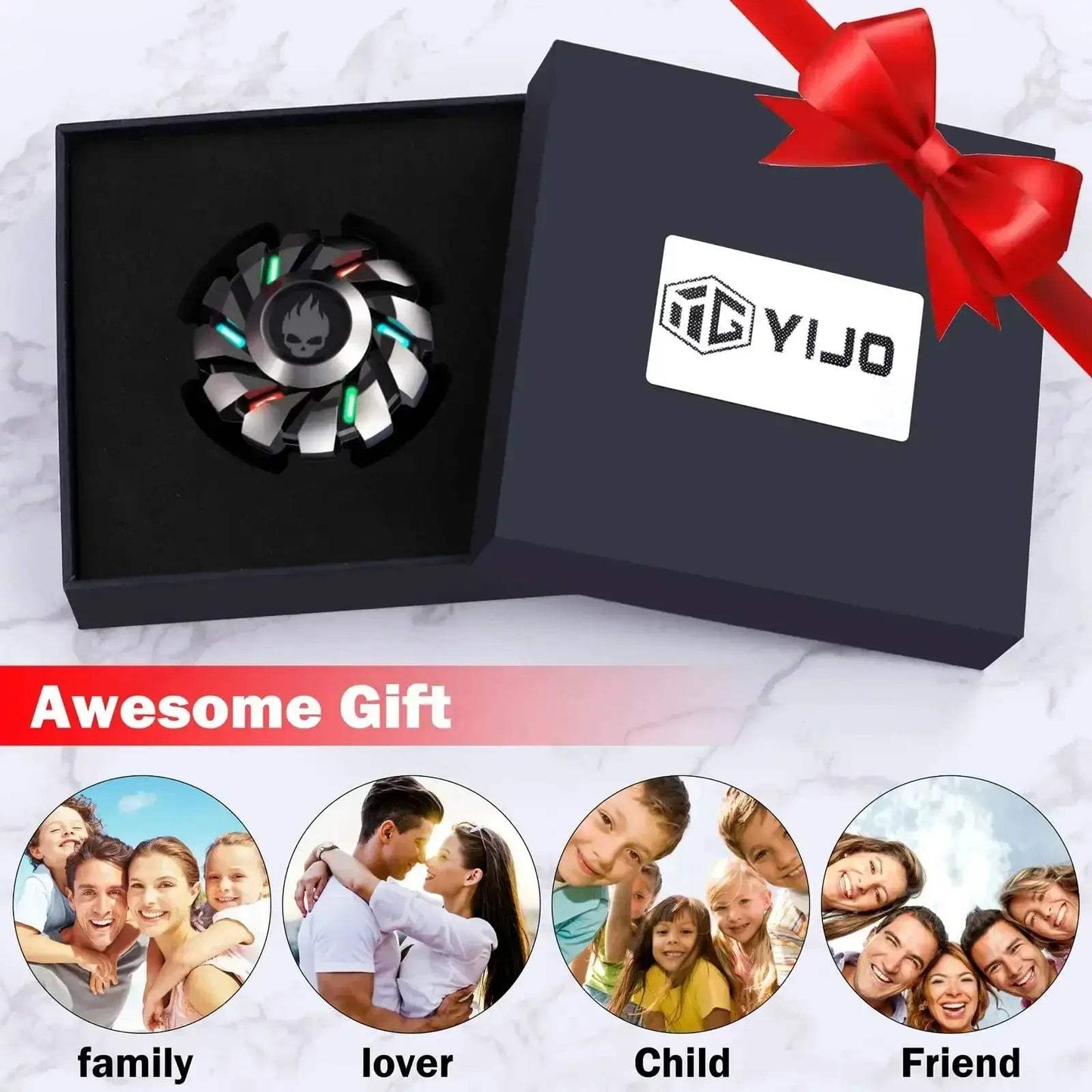 Luminous Metal Fingertip Fidget Spinner EDC Toy Rainbow - ToylandEU