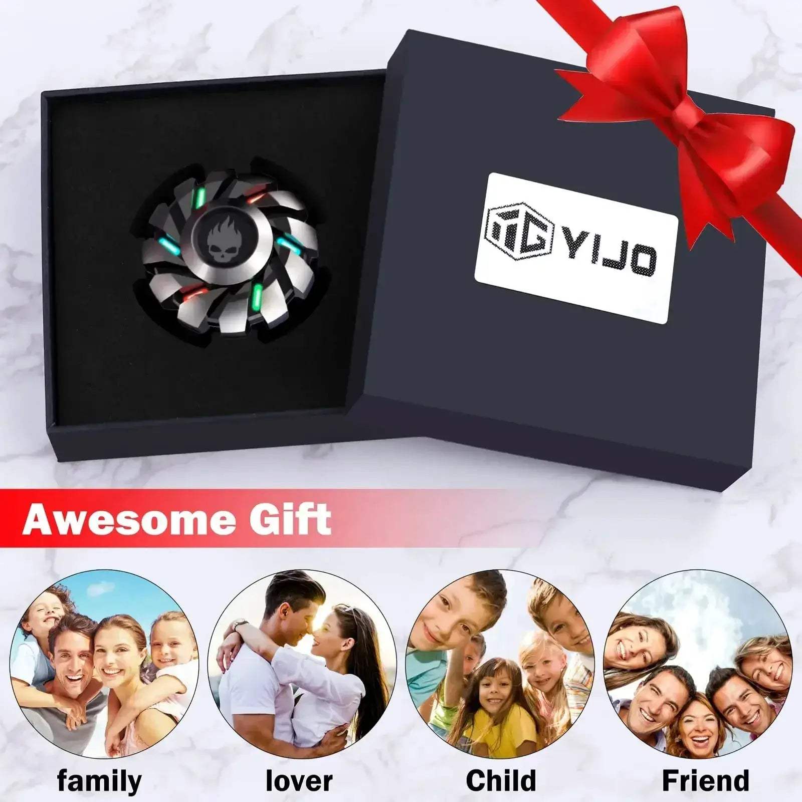 Luminous Metal Fingertip Fidget Spinner EDC Toy Rainbow - ToylandEU