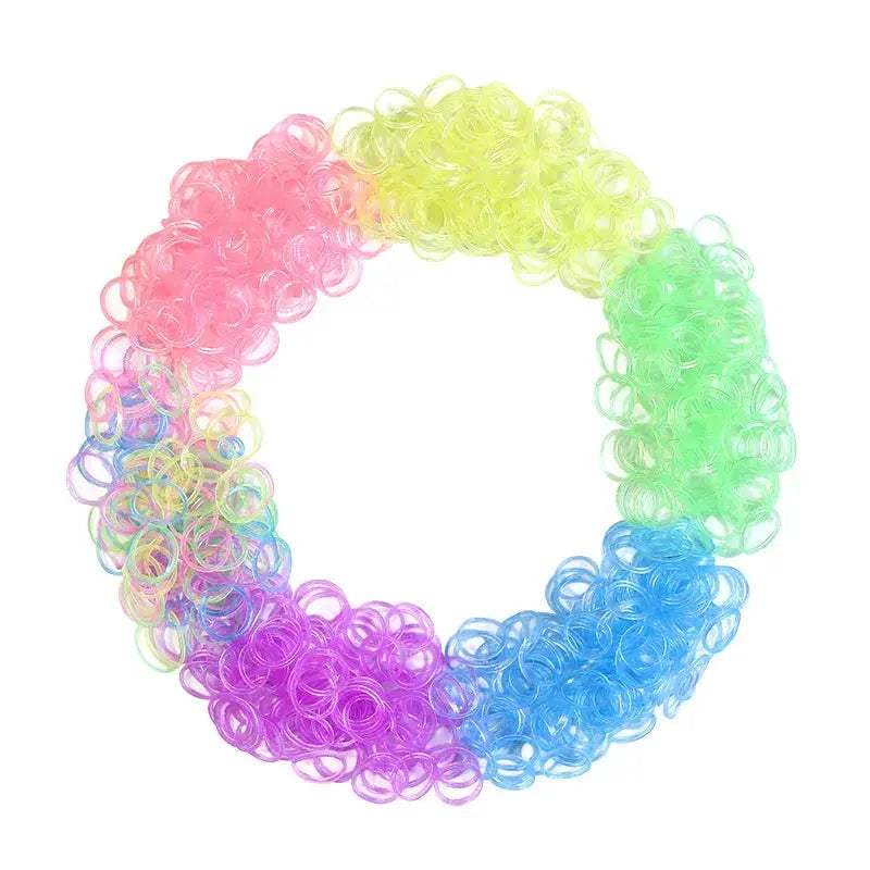 600pcs Colorful Loom Band DIY Bracelet Luminous Transparent Rubber Band Rainbow Circle Bracelet Children's Handmade Toys - ToylandEU