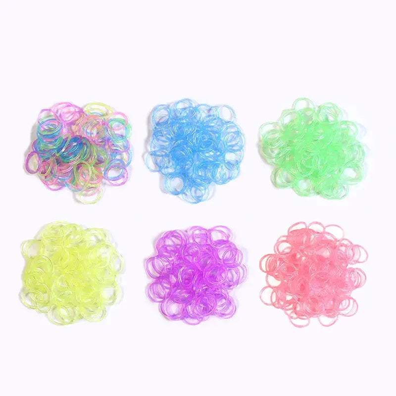 600pcs Colorful Loom Band DIY Bracelet Luminous Transparent Rubber Band Rainbow Circle Bracelet Children's Handmade Toys - ToylandEU