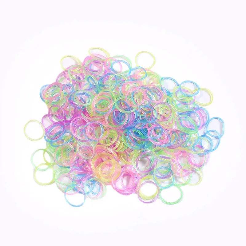 600pcs Colorful Loom Band DIY Bracelet Luminous Transparent Rubber Band Rainbow Circle Bracelet Children's Handmade Toys - ToylandEU