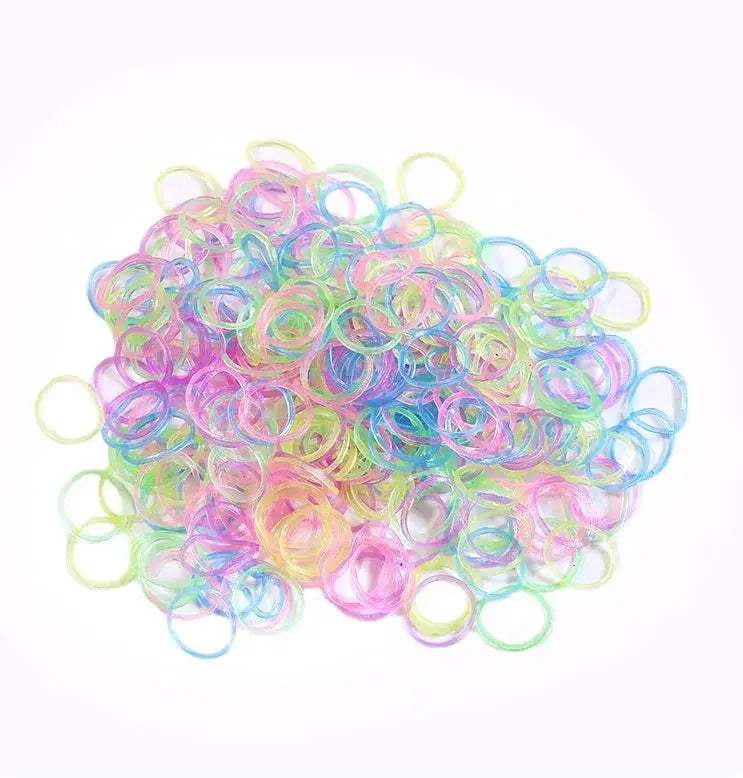600pcs Colorful Loom Band DIY Bracelet Luminous Transparent Rubber Band Rainbow Circle Bracelet Children's Handmade Toys - ToylandEU