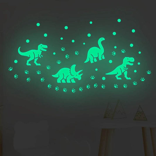 Luminous Wall Stickers Glow In The Dark Dinosaur Stars Kids - ToylandEU