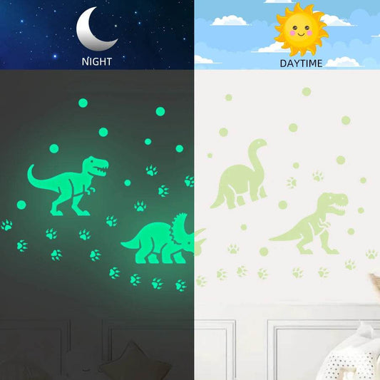 Luminous Wall Stickers Glow In The Dark Dinosaur Stars Kids - ToylandEU