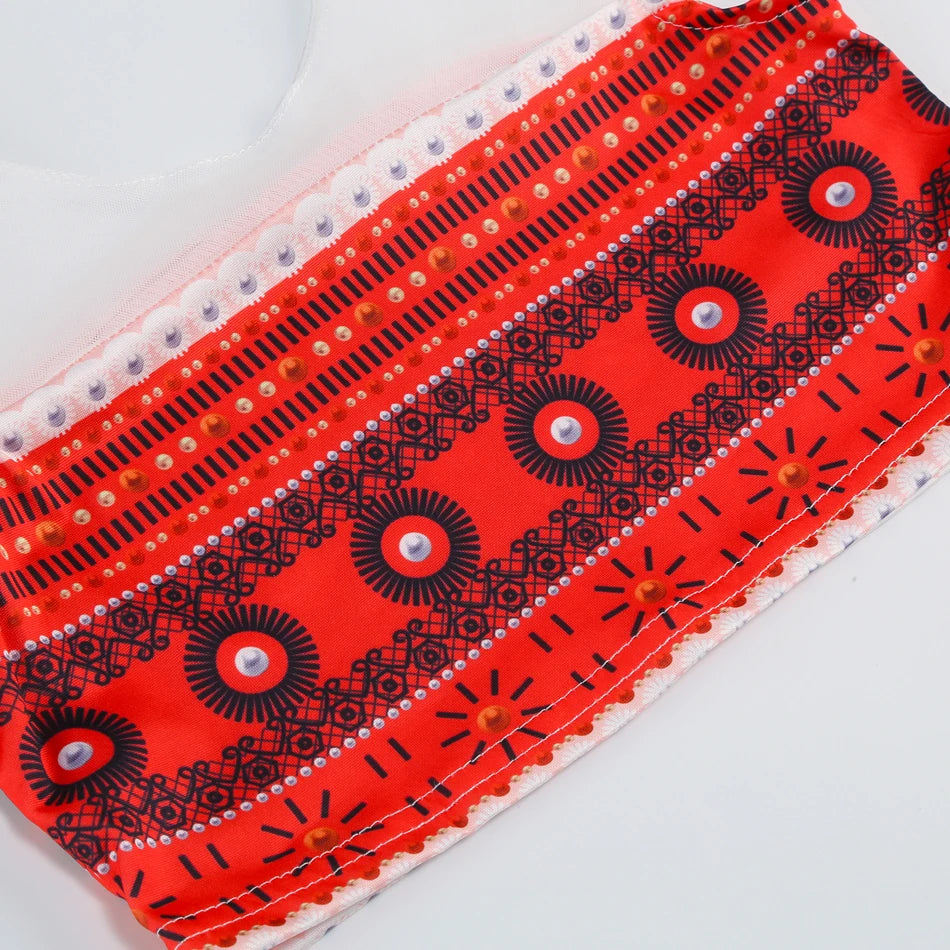 Luxurious Cosplay Dress Set Moana Theme Two Piece Top And Skirt For Girls Halloween Costume - ToylandEU