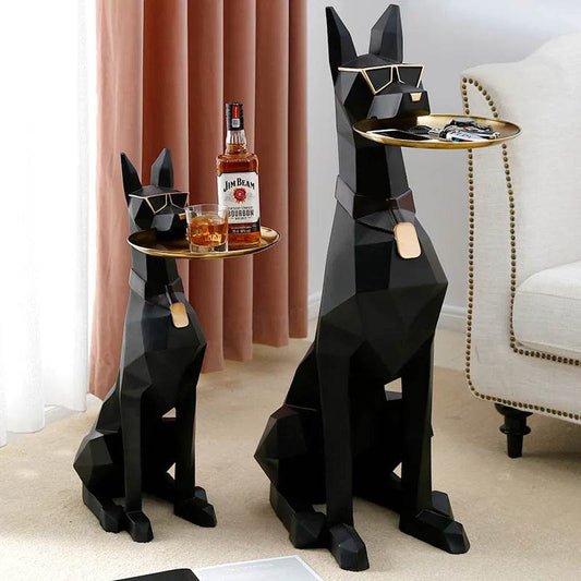 Luxurious Doberman Figurine Side Table Oversized Living Room - ToylandEU