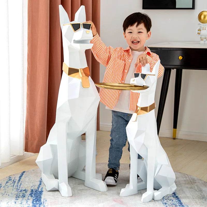 Luxurious Doberman Figurine Side Table Oversized Living Room - ToylandEU