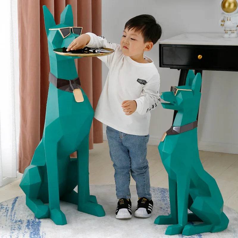 Luxurious Doberman Figurine Side Table Oversized Living Room - ToylandEU