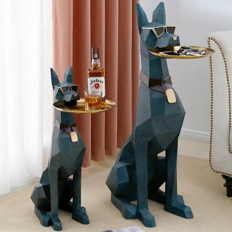 Luxurious Doberman Figurine Side Table Oversized Living Room - ToylandEU