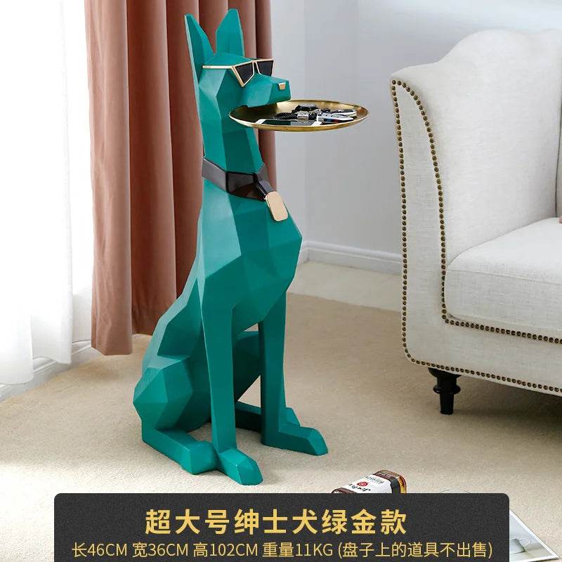 Luxurious Doberman Figurine Side Table Oversized Living Room - ToylandEU