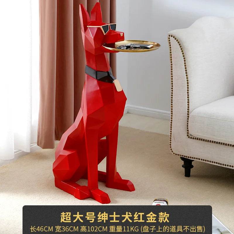 Luxurious Doberman Figurine Side Table Oversized Living Room - ToylandEU