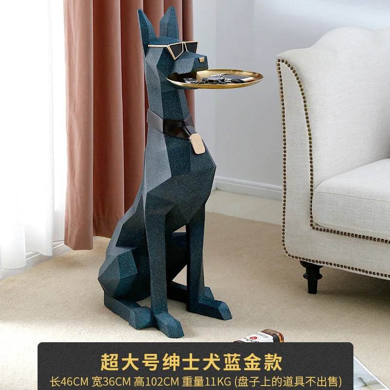 Luxurious Doberman Figurine Side Table Oversized Living Room - ToylandEU