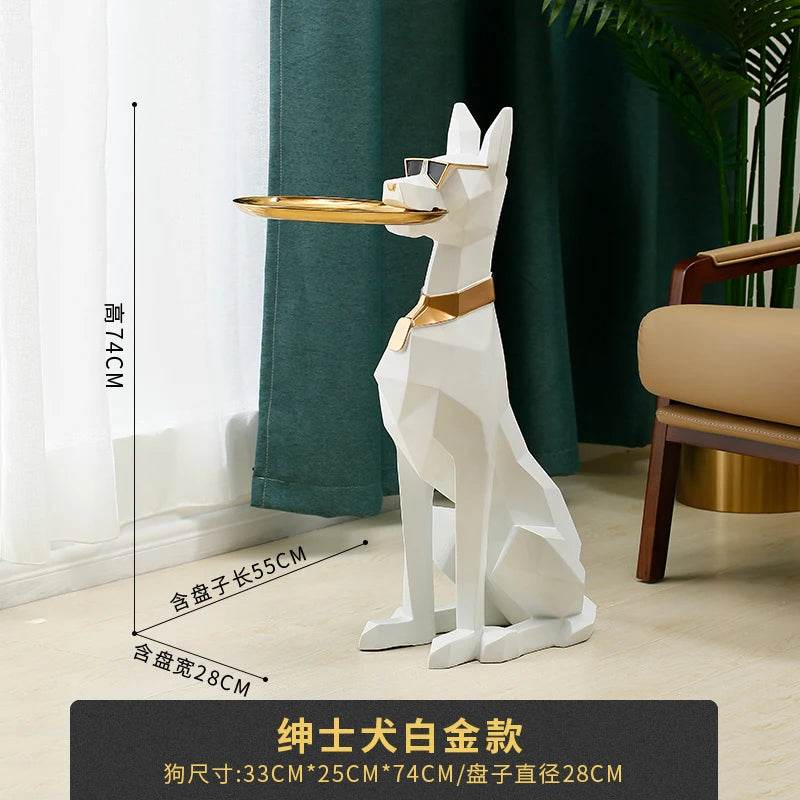 Luxurious Doberman Figurine Side Table Oversized Living Room - ToylandEU