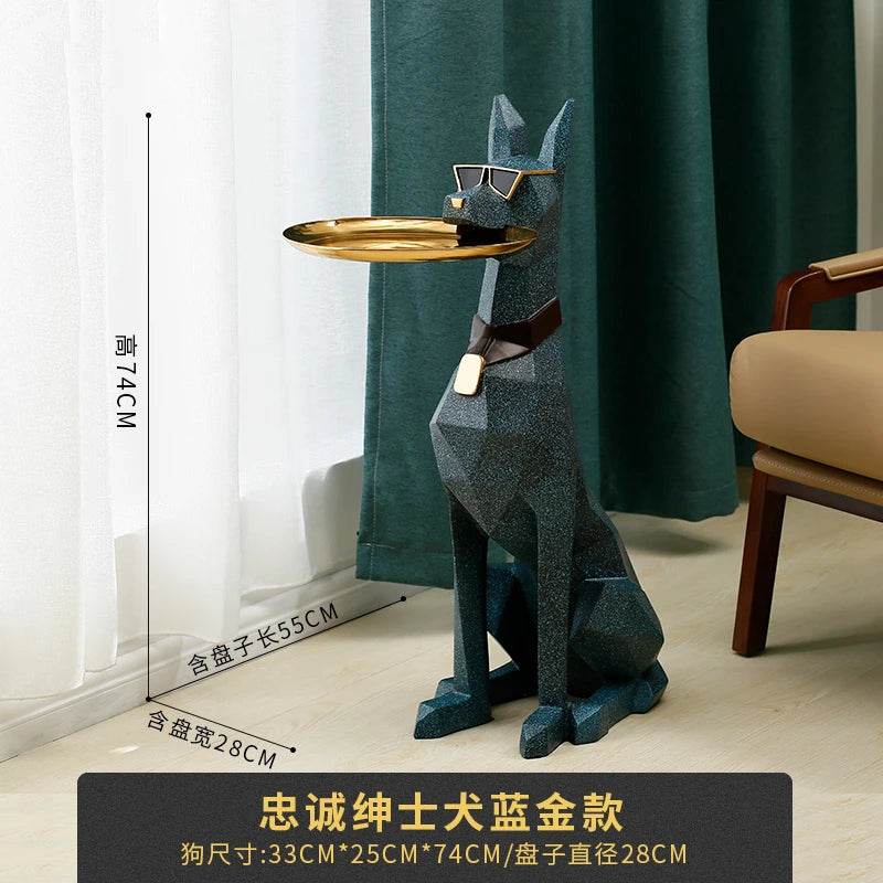Luxurious Doberman Figurine Side Table Oversized Living Room - ToylandEU