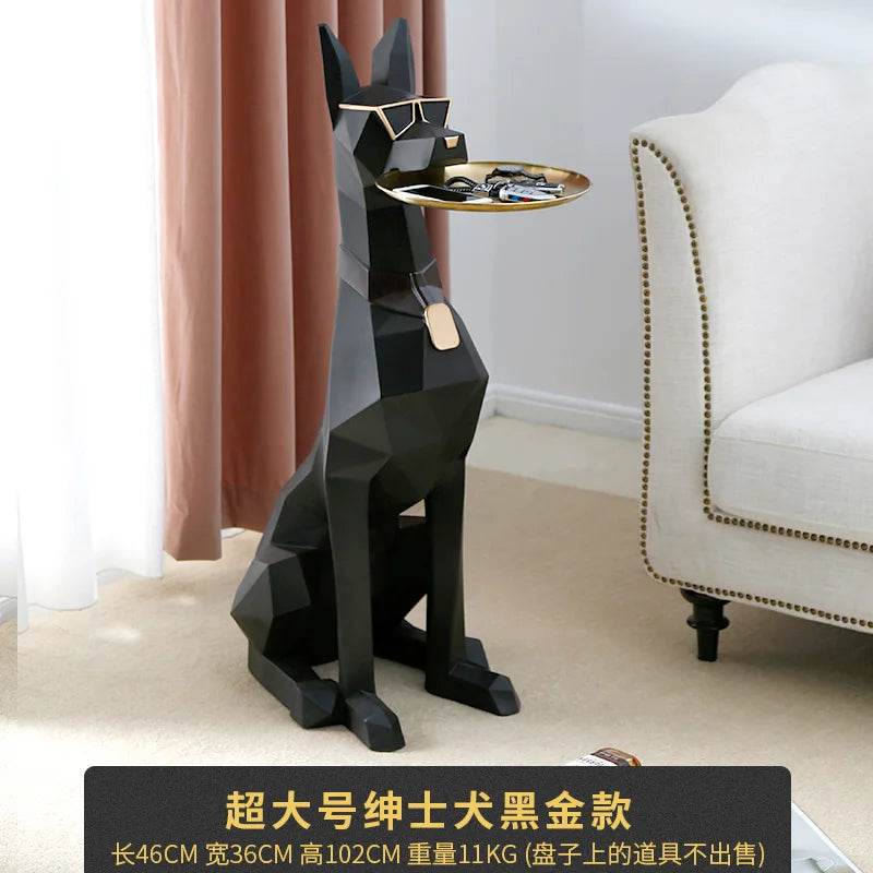 Luxurious Doberman Figurine Side Table Oversized Living Room - ToylandEU
