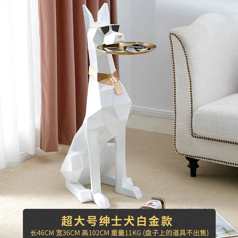 Luxurious Doberman Figurine Side Table Oversized Living Room - ToylandEU
