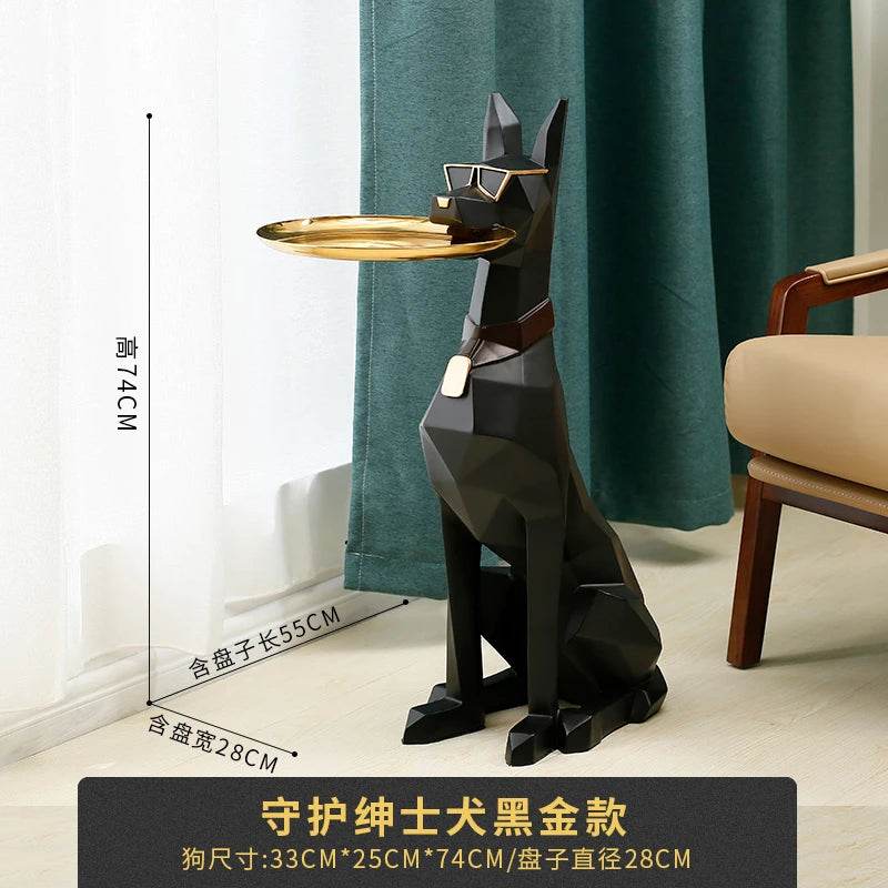 Luxurious Doberman Figurine Side Table Oversized Living Room - ToylandEU
