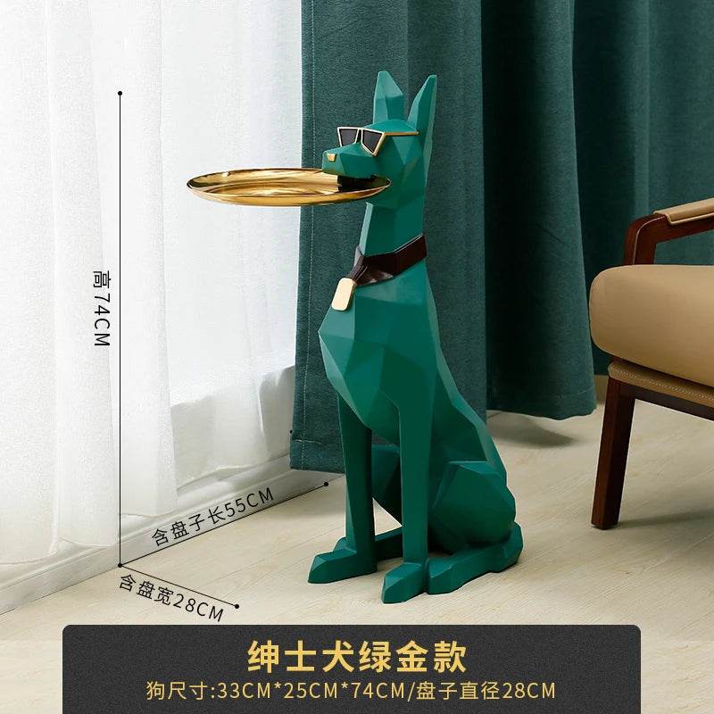 Luxurious Doberman Figurine Side Table Oversized Living Room - ToylandEU