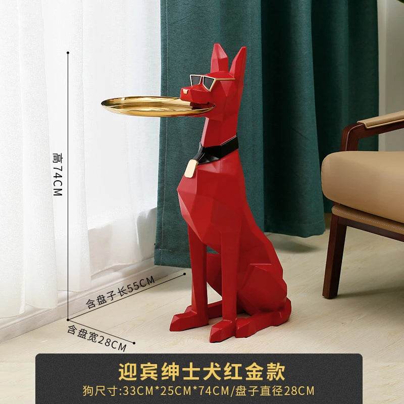 Luxurious Doberman Figurine Side Table Oversized Living Room - ToylandEU