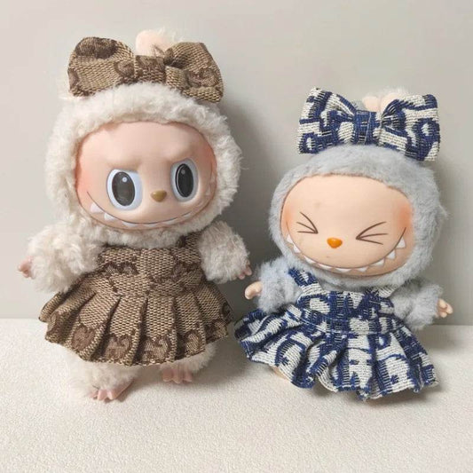 Luxury Doll Outfit Set with Bow Headband for 17cm Labubu II Dolls and Party Play - ToylandEU