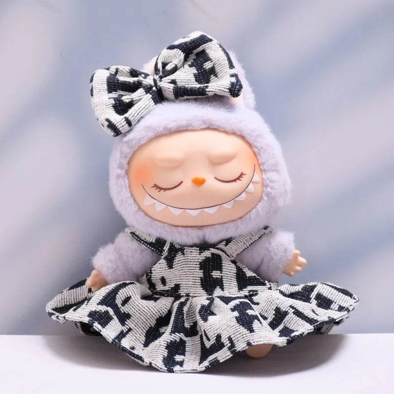 Luxury Doll Outfit Set with Bow Headband for 17cm Labubu II Dolls and Party Play - ToylandEU