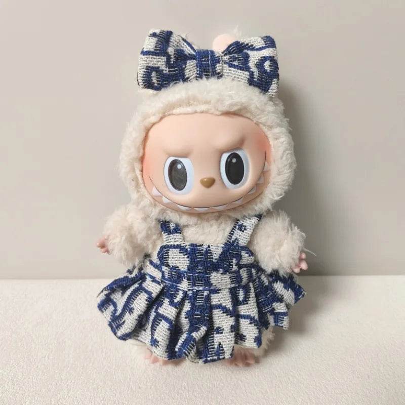 Luxury Doll Outfit Set with Bow Headband for 17cm Labubu II Dolls and Party Play - ToylandEU
