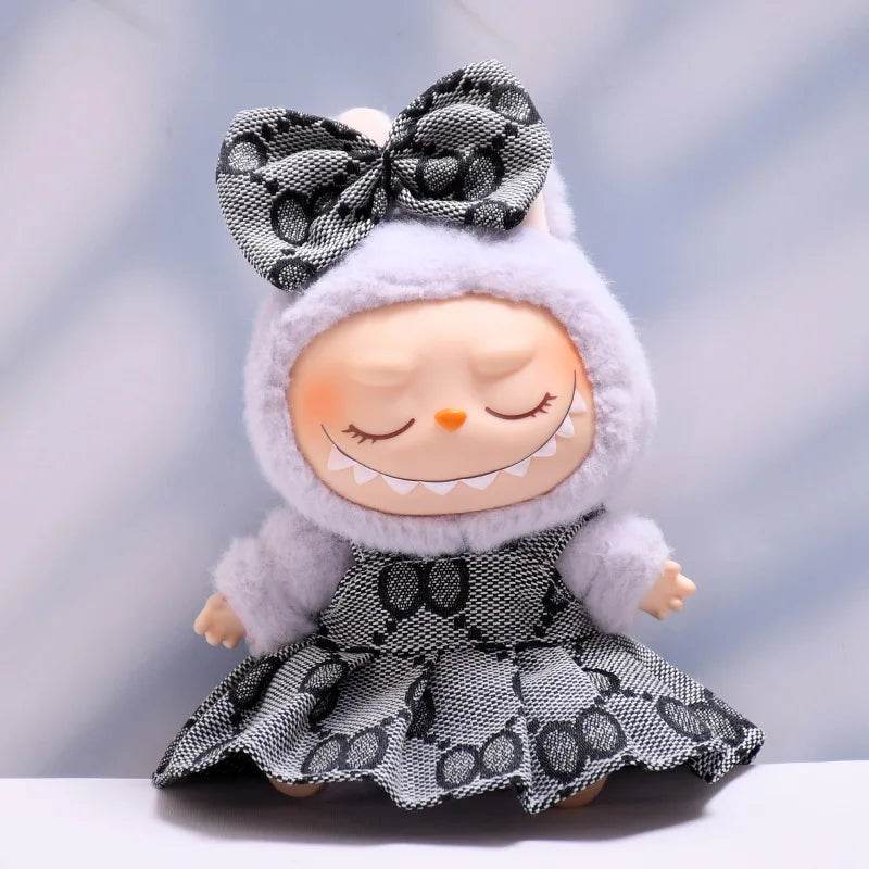 Luxury Doll Outfit Set with Bow Headband for 17cm Labubu II Dolls and Party Play - ToylandEU