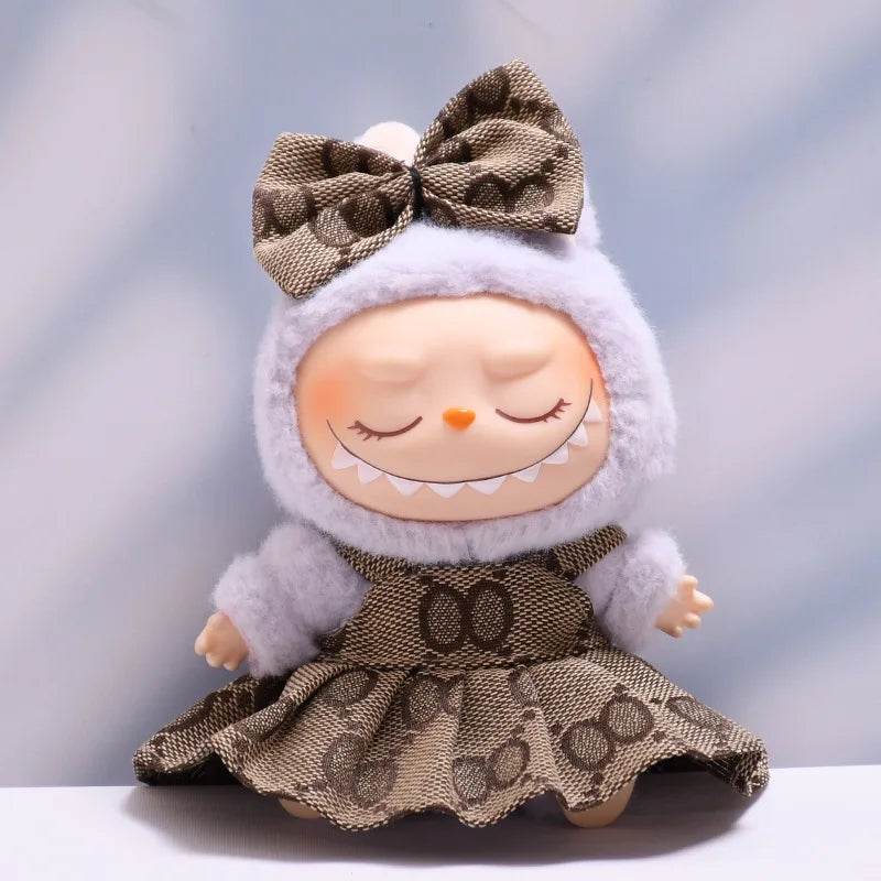 Luxury Doll Outfit Set with Bow Headband for 17cm Labubu II Dolls and Party Play - ToylandEU