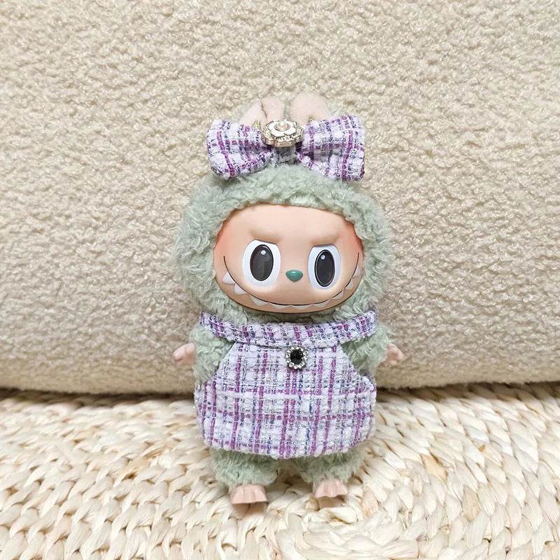 Luxury Doll Outfit Set with Bow Headband for 17cm Labubu II Dolls and Party Play - ToylandEU